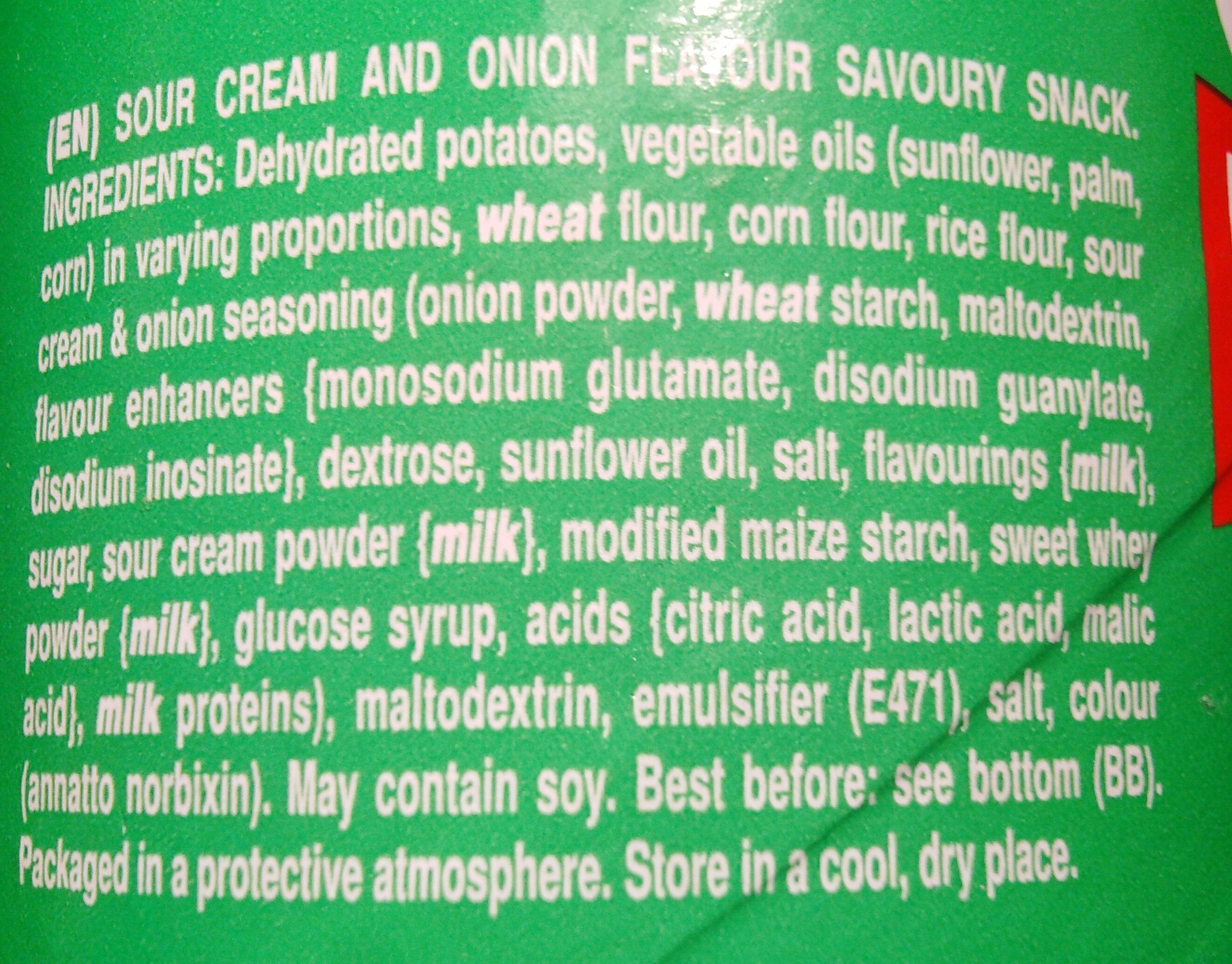 Chips Pringles Sour Cream & Onion - Ingredients