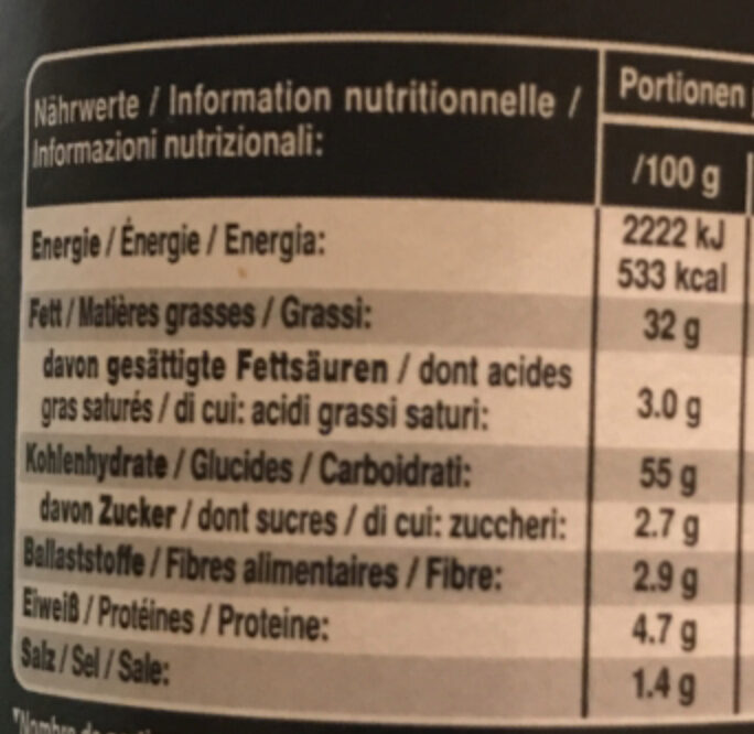 Pringles Hot & Spicy - Nutrition facts - fr