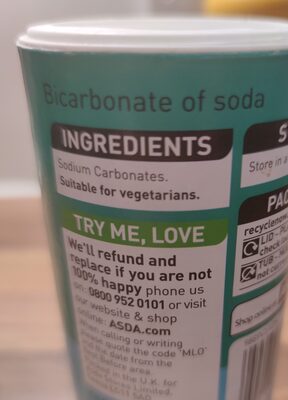 Bicarbonate of soda - Ingredientes - en