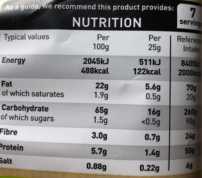 Lightly salted tortilla chips - Nutrition facts