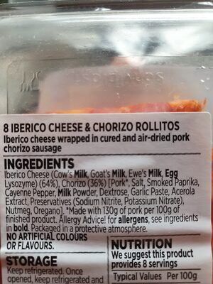 Chorizo Rollitos - Ingredients