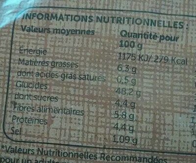 Pain de Mie Tranché Sans Gluten - Nutrition facts - fr