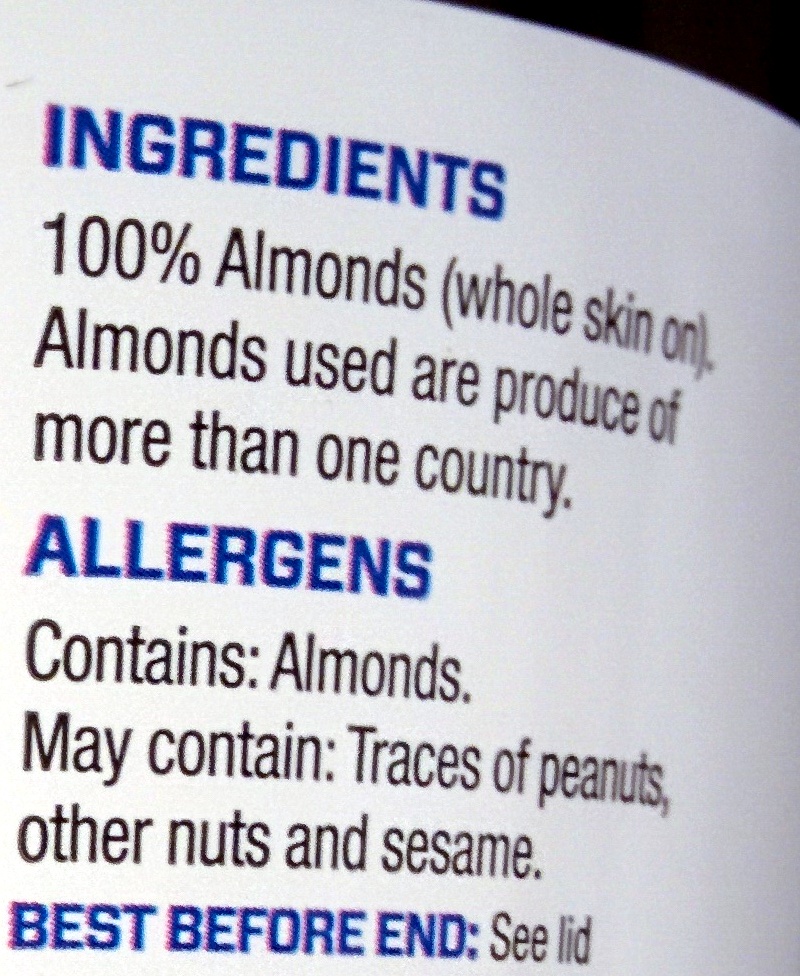 Almond Butter Smooth - Ingredients