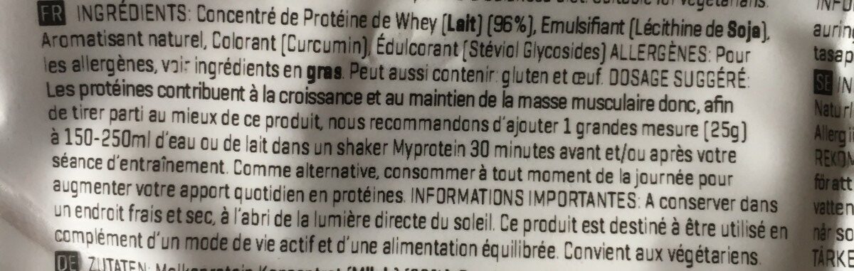 Impact Whey Protein, Banana Stevia - Ingredients - fr