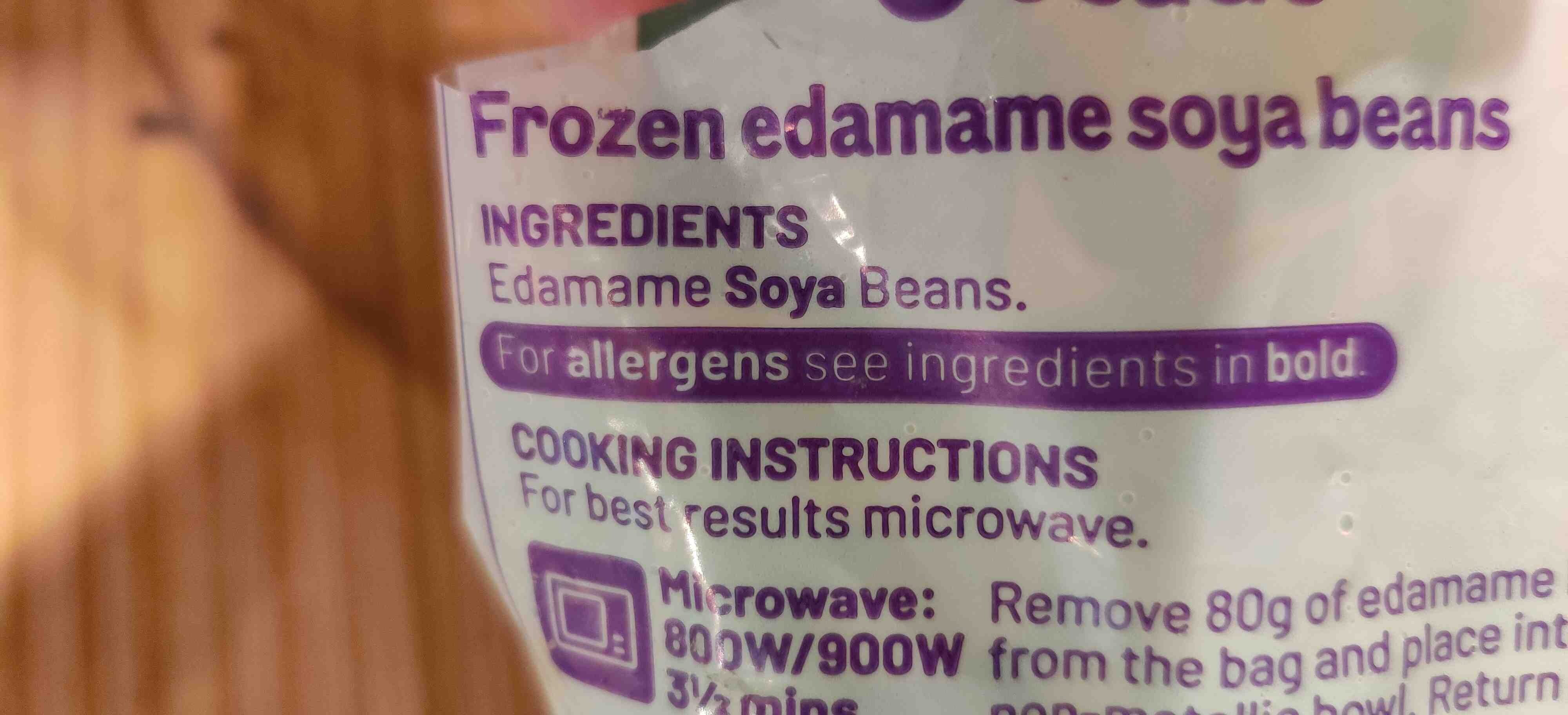 Frozen Edamame Soya Beans - Ingredients