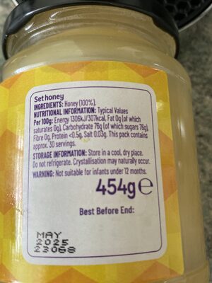 Ocado Set Honey - Nutrition facts
