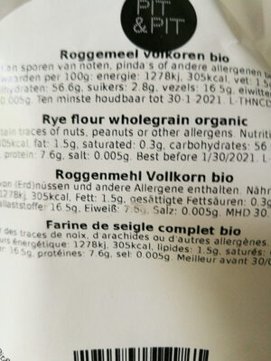 Rye flour wholegrain organic - Product