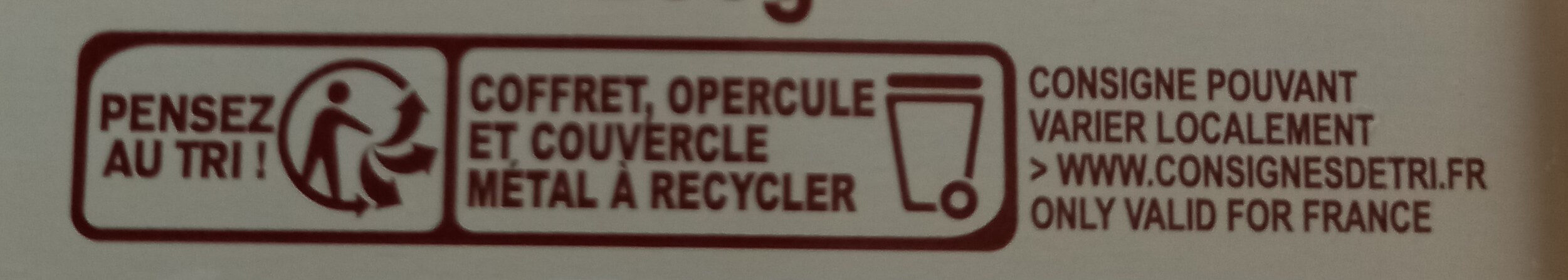Thé Earl Grey coffret - Instruction de recyclage et/ou informations d'emballage