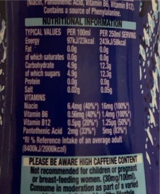Boost - Nutrition facts