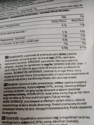 Impacto Whey Protein - Ingredients
