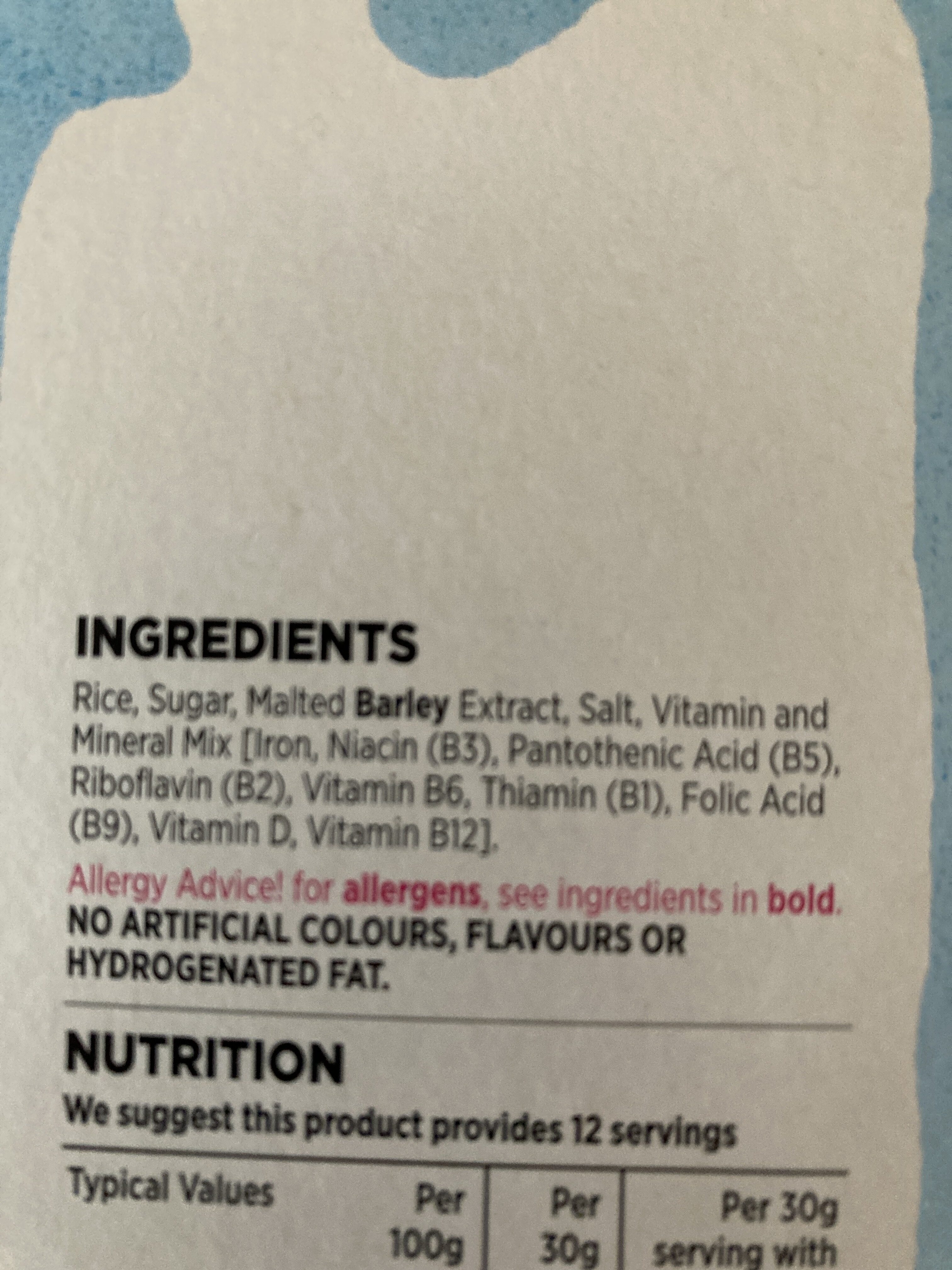 Rice snaps - Ingredients