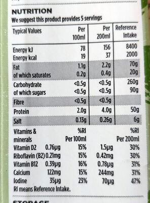 Soya unsweetened - Nutrition facts