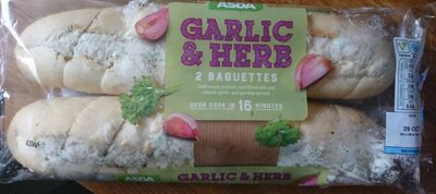 Calories in Asda Garlic And Herb 2 Baguettes
