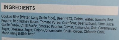 tesco chilli and rice - Ingredients