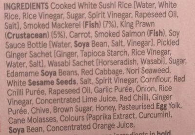 Salmon Prawn & Mackrel Sushi - Ingrediënten - en