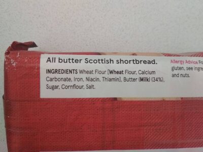 Butter Shortbread fingers - Ingredients - es