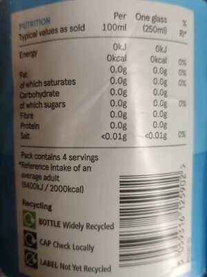 Tesco Soda Water - Nutrition facts