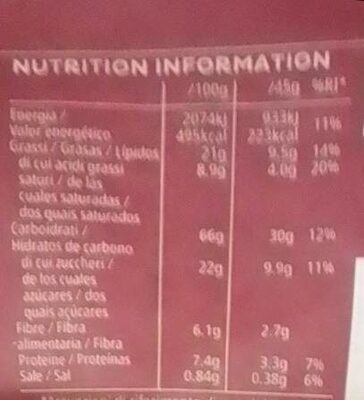 Extra Frutos Rojos - Informació nutricional - es