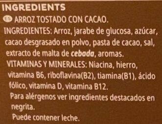 Choco krispies - Ingrediënten - es
