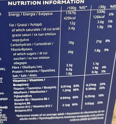 Kellogg's krave - Nutrition facts