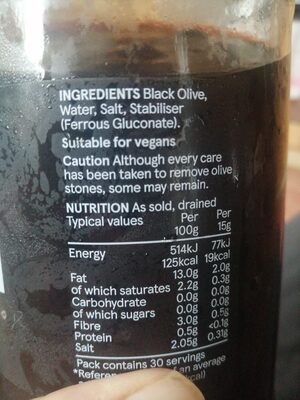 pitted black olives - Ingredients