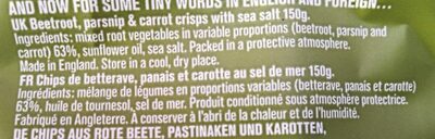 Veg crisps - Ingredients - fr