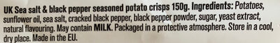 Chips sel de mer et poivre noir - Ingredients