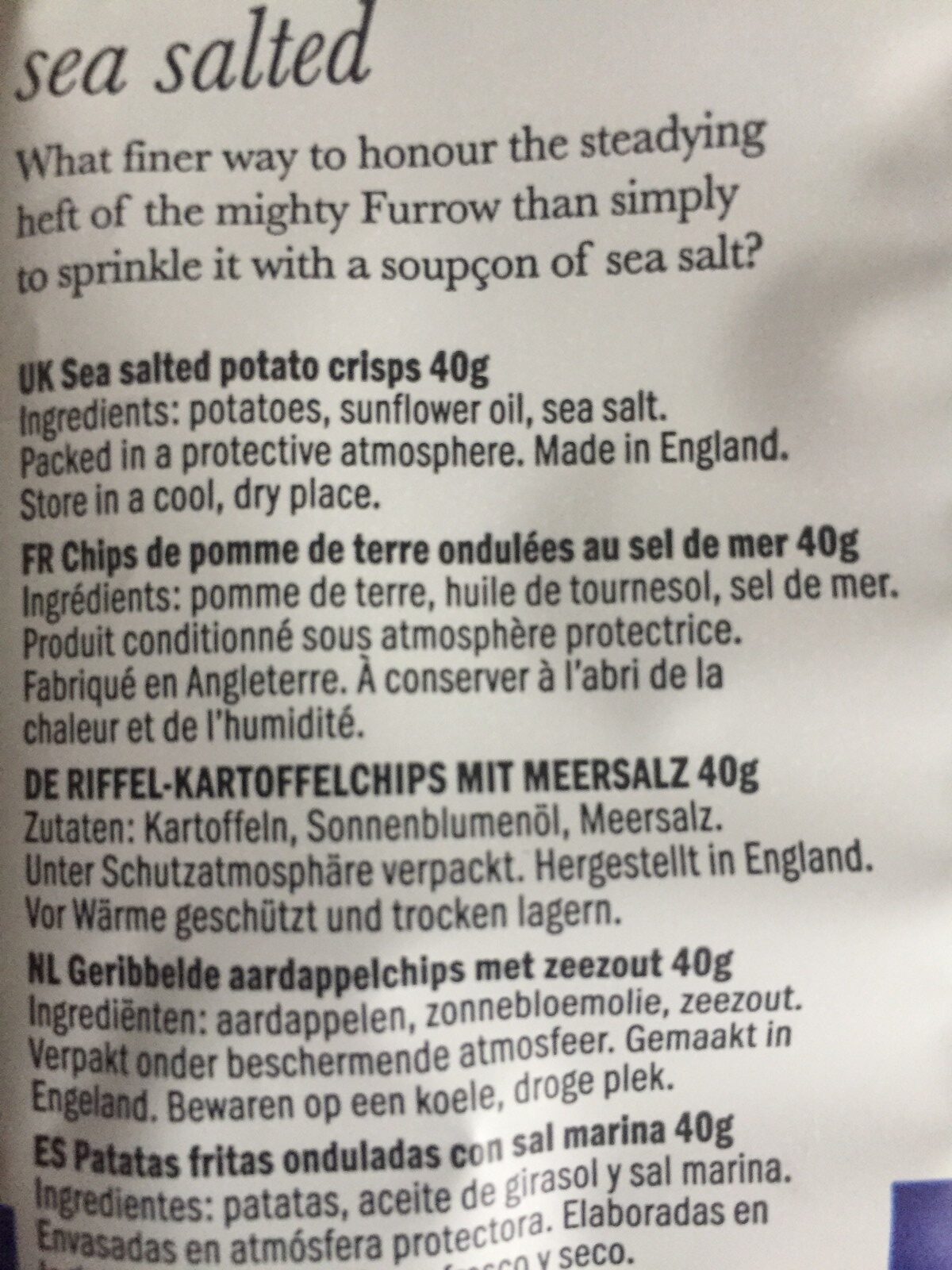 Chips Furrows - Ingredients - fr