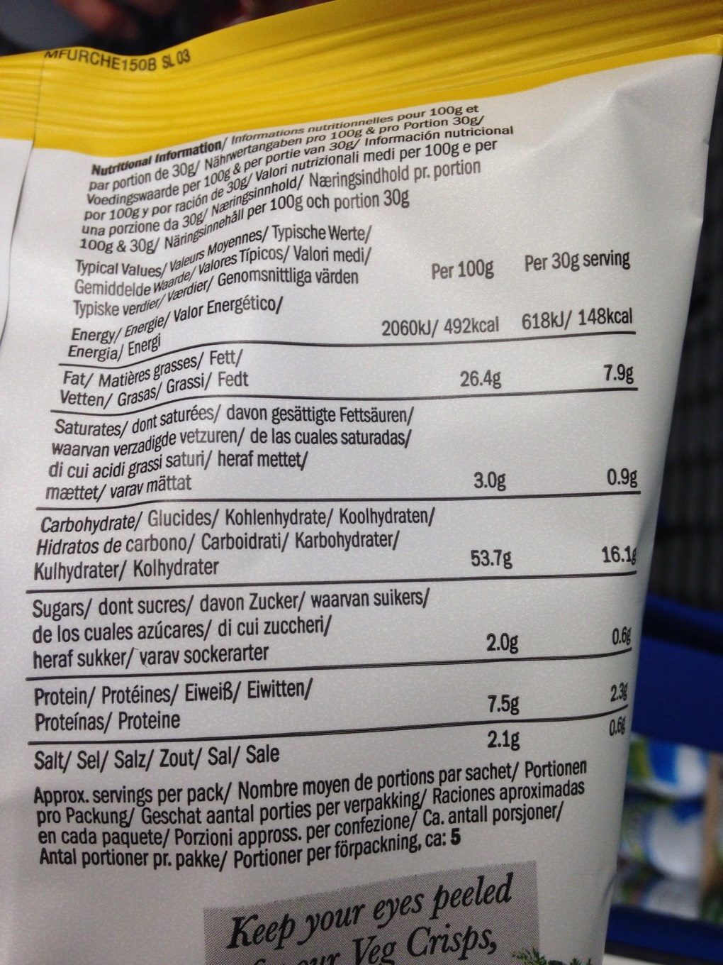 Mature Cheddar Cheese & Pickled Onions Furrows - Nutrition facts - fr