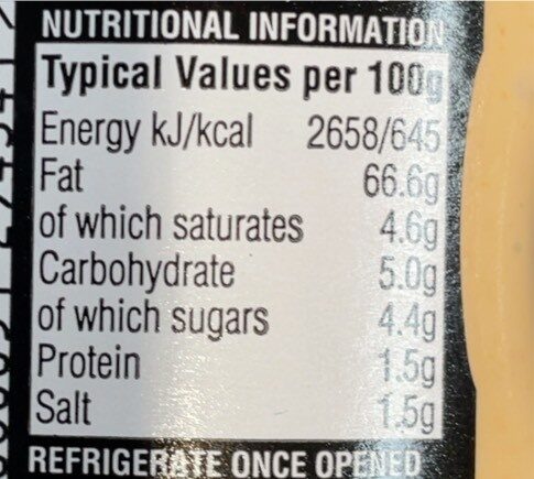Taco sauce - Nutrition facts