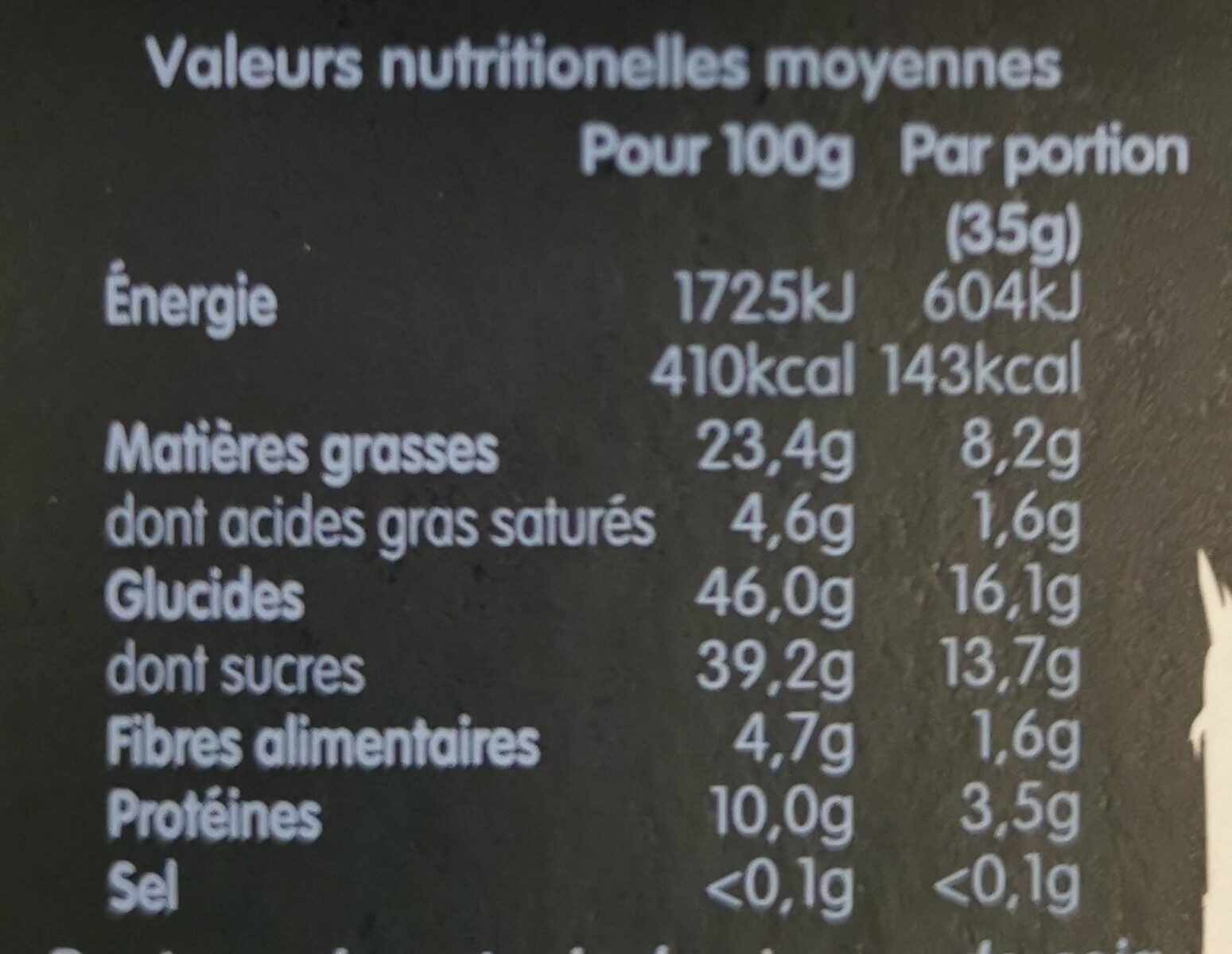 Cashew delight - Valori nutrizionali - fr