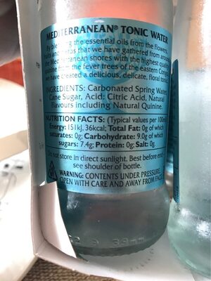Mediterranean Tonic Water 4 x - Nutrition facts - fr