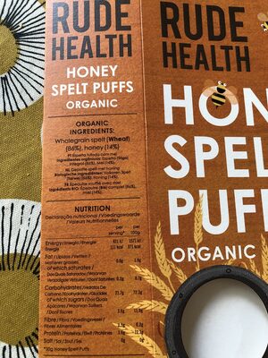 Bulk Deal 8 X Rude Health Honey Spelt Puffs - Voedingswaarden