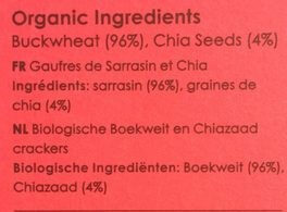 Buckwheat & Chia Crackers (organic)(gluten Free) - Ingrediënten - fr