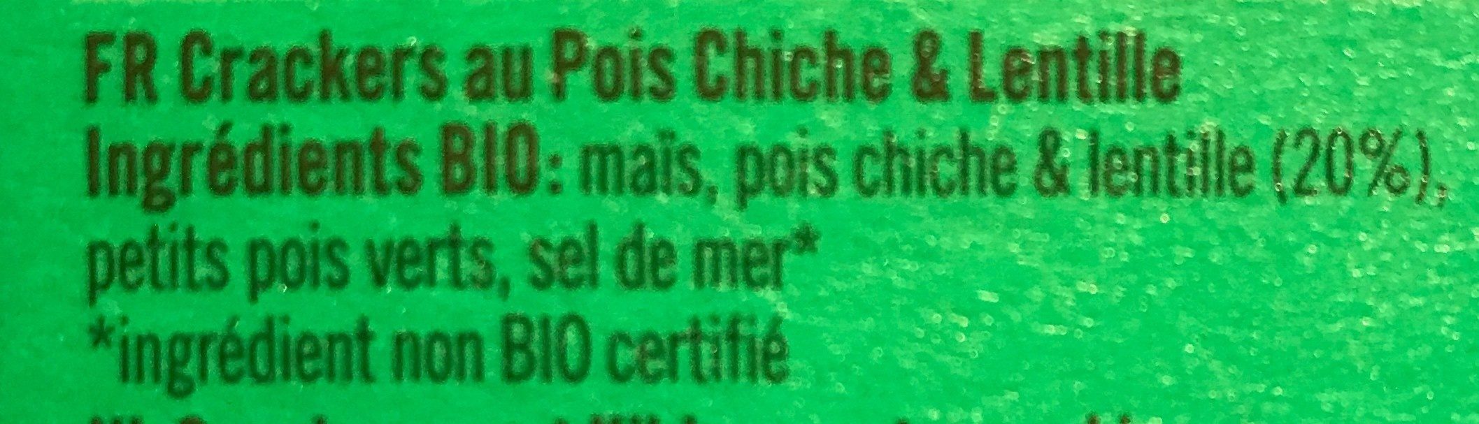 Chickpea & Lentil Crackers - Ingrediënten - fr