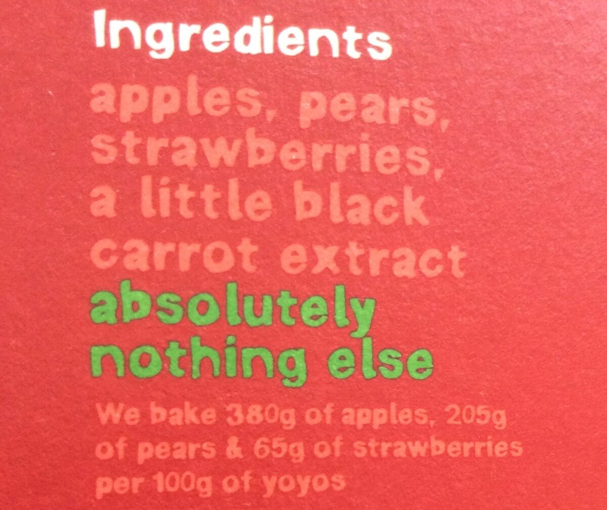 Yoyos Strawberry Family Pack - Ingredients
