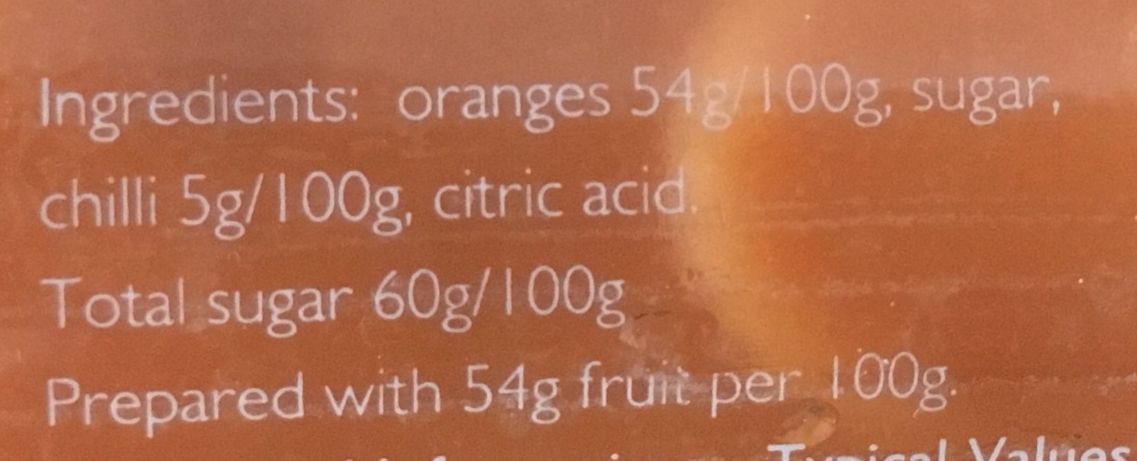 Proper marmalade hot orange - Ingrédients - en