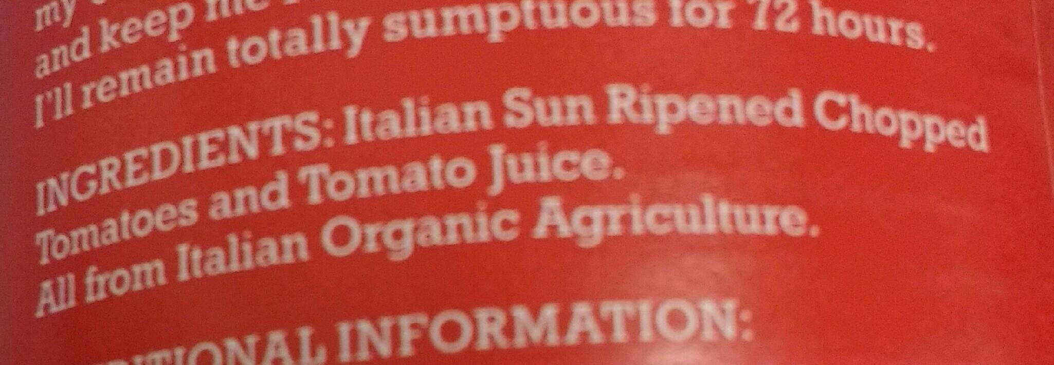 Organic Italian Organic Chopped Tomatoes - Ingrédients
