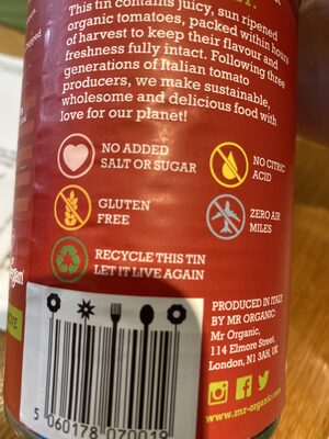 Organic Italian Organic Chopped Tomatoes - Instruction de recyclage et/ou informations d'emballage - en
