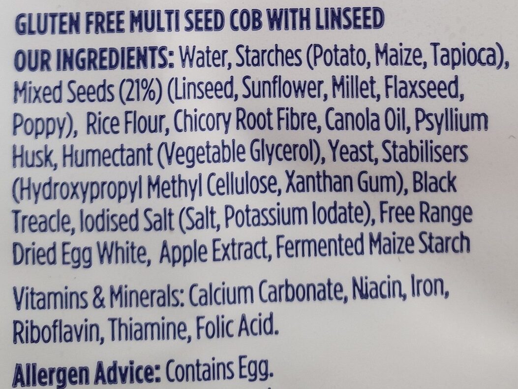 Artisan seed con - Ingredients