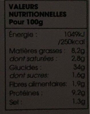Pizza Margherita - Nutrition facts