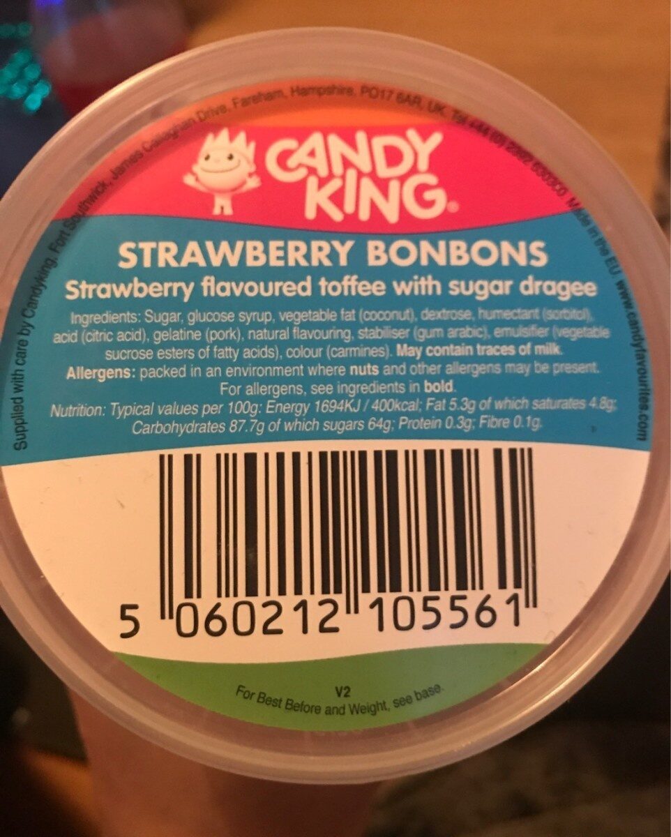 Strawberry bonbons - Nutrition facts