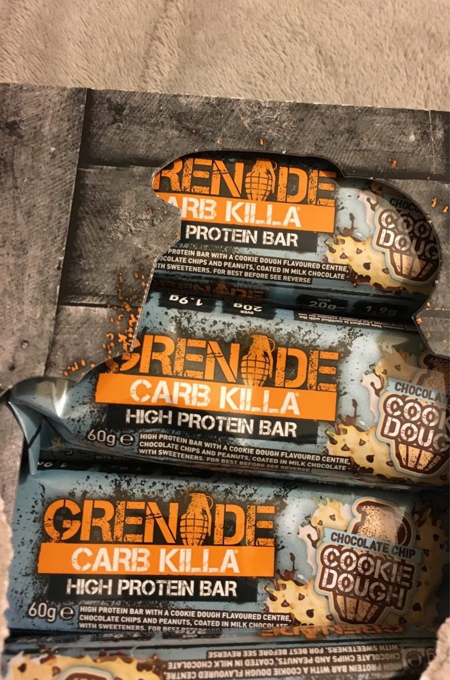 Grenade Carb Killa Protein Bar Choco Chip Cookie Dough 12 60G - Información nutricional - fr