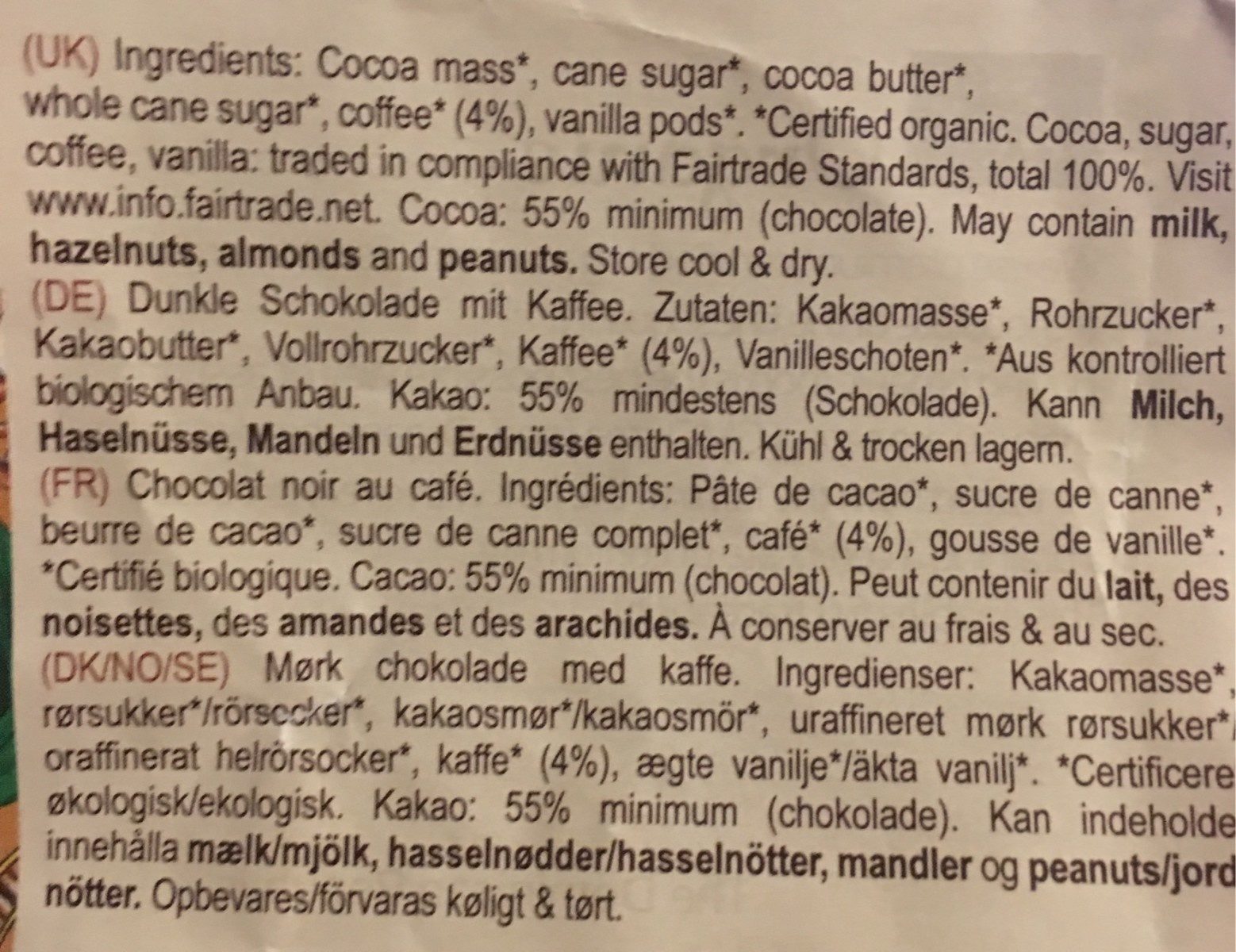Chocolate and Love - Ingredients - fr