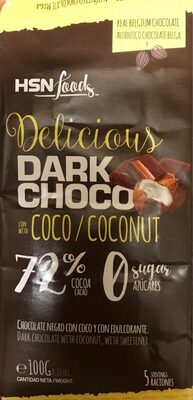 Dark choco with coco 72% - Producte - es