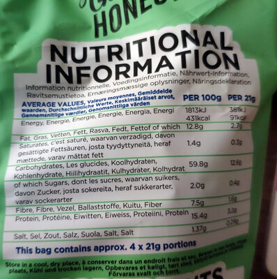 Popped veggie crisps Salted - Informació nutricional - en