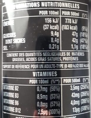 Monster Energy - Nutrition facts - fr