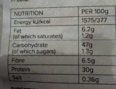 Protein Porridge Butterscotch - Tableau nutritionnel