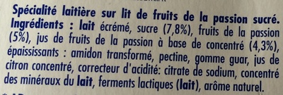 Danio Minis Fruit de la passion (0% MG) - Ingrédients
