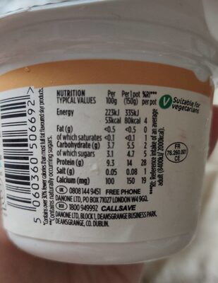 Vanilla & Salted Caramel Flavour - Valori nutrizionali - en